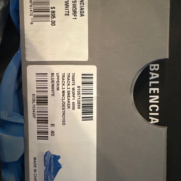 Balenciaga men’s Track 3 sneaker - blue. Size 40 - Picture 2 of 9
